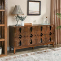 Credenza buffet moderna di metà secolo con contenitore, armadietto con 4 ante e ripiani regolabili