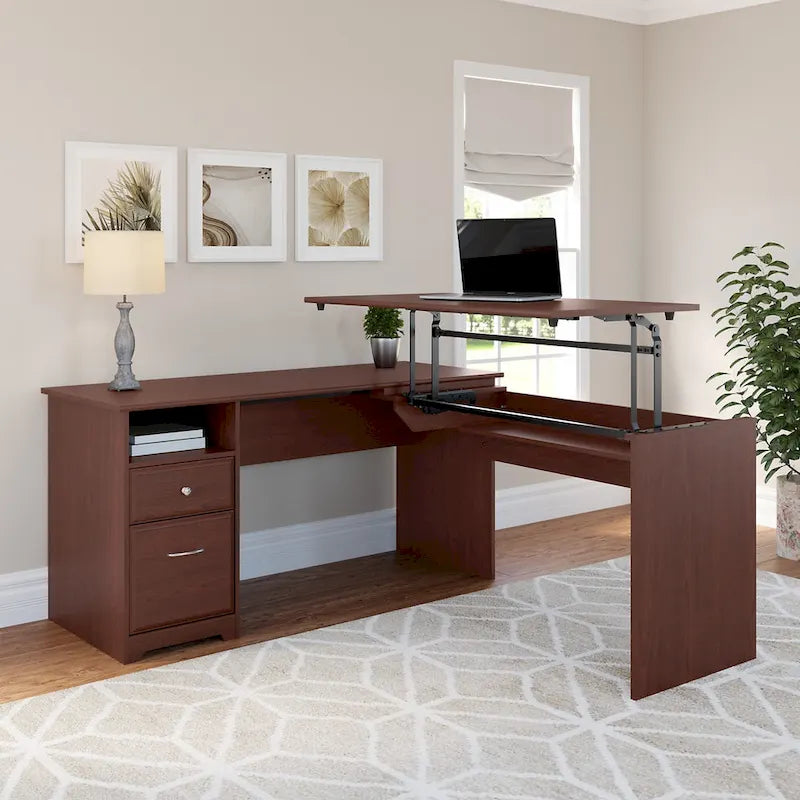60W 3-Position L-Shaped Sit-to-Stand Desk