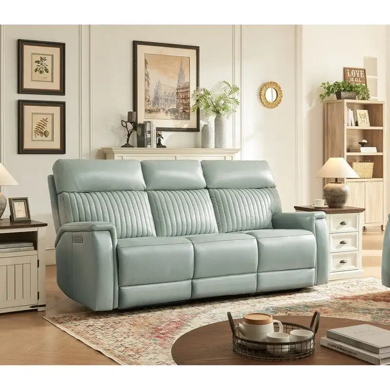 83.5-Inch Leather Zero Gravity Power Reclining Sofa with Power Headrest, Lumbar and USB/USB-C Ports