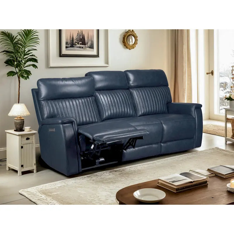83.5-Zoll-Lederschlafsofa mit elektrischem Zero-Gravity-Liegesitz, elektrischer Kopfstütze, Lendenstütze und USB-/USB-C-Anschlüssen