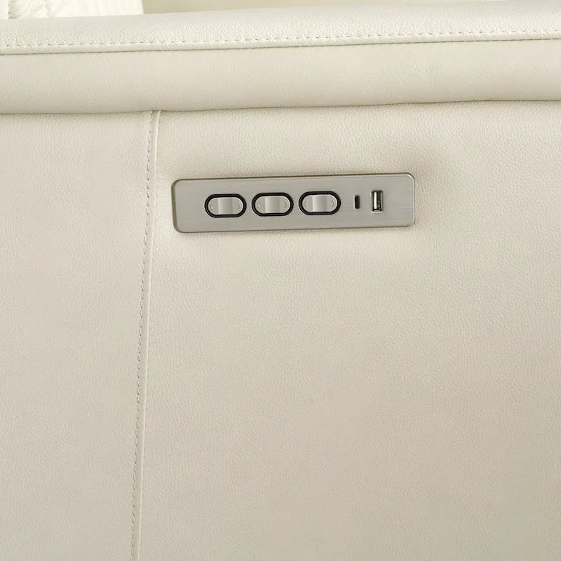 83.5-Zoll-Lederschlafsofa mit elektrischem Zero-Gravity-Liegesitz, elektrischer Kopfstütze, Lendenstütze und USB-/USB-C-Anschlüssen