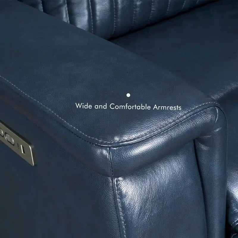83.5-Zoll-Lederschlafsofa mit elektrischem Zero-Gravity-Liegesitz, elektrischer Kopfstütze, Lendenstütze und USB-/USB-C-Anschlüssen