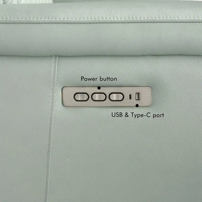 83.5-Zoll-Lederschlafsofa mit elektrischem Zero-Gravity-Liegesitz, elektrischer Kopfstütze, Lendenstütze und USB-/USB-C-Anschlüssen