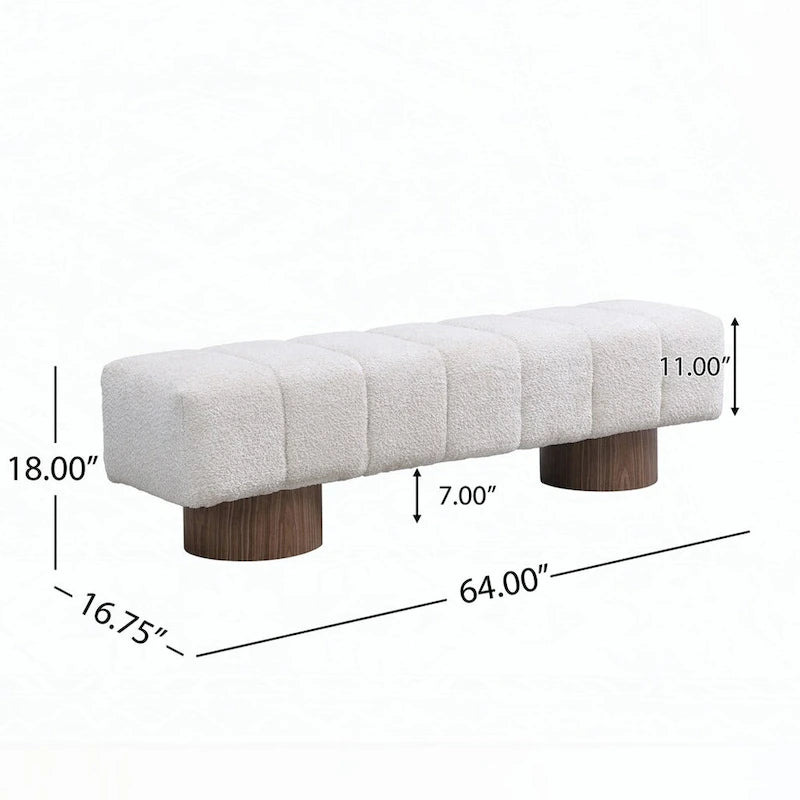 Banc ottoman polyvalent sans assemblage, 64 pouces