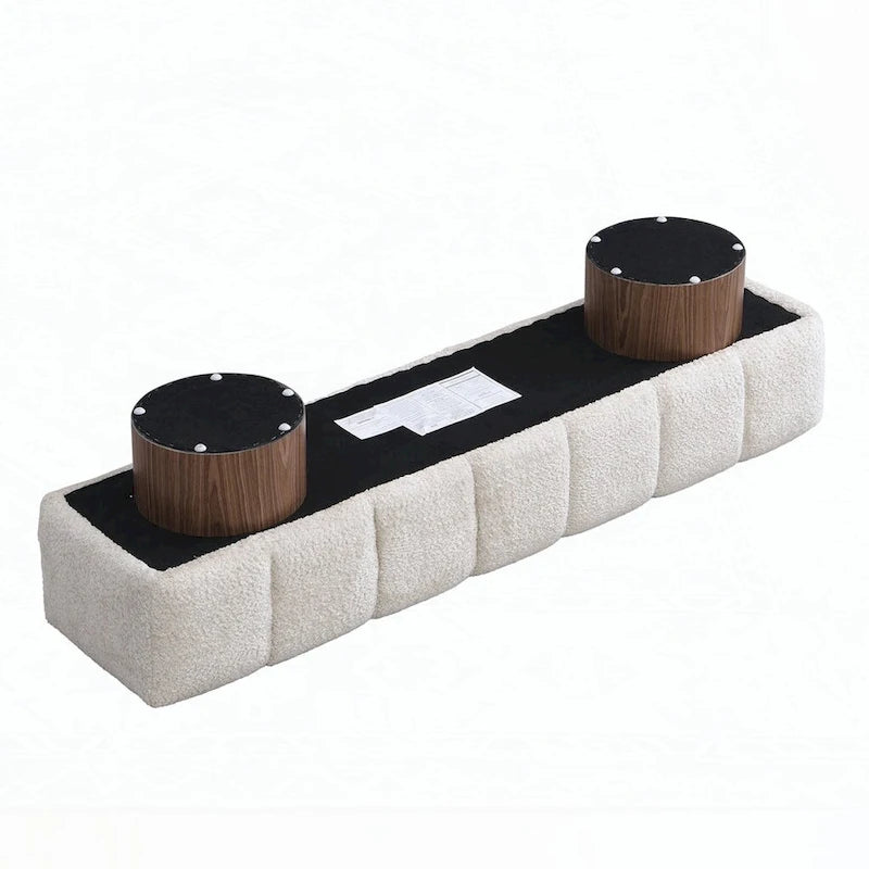 Banc ottoman polyvalent sans assemblage, 64 pouces