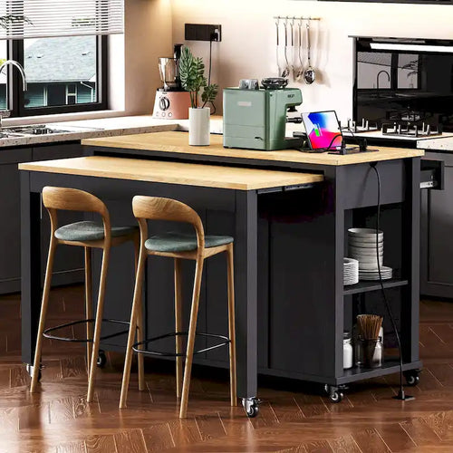 Keukeneiland van 47 inch met uitschuifbare eettafel