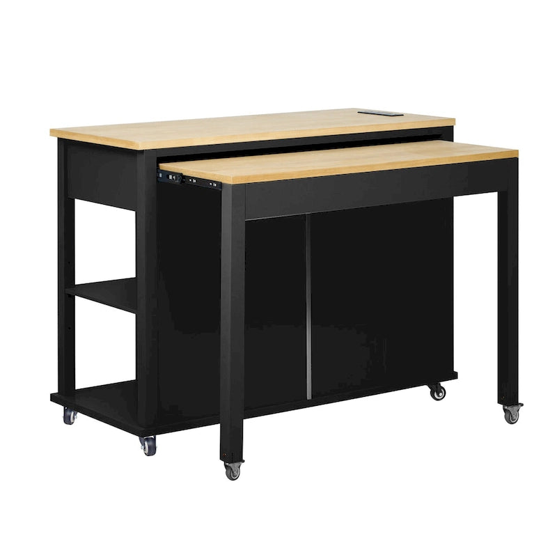 Îlot de cuisine de 47 pouces avec table à manger extensible