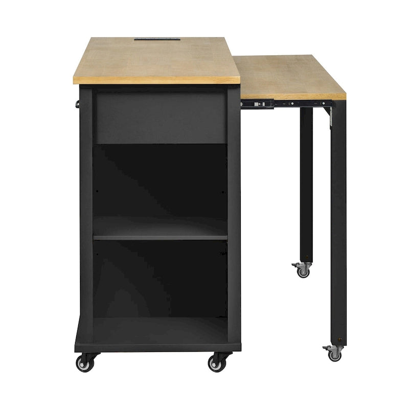 Îlot de cuisine de 47 pouces avec table à manger extensible