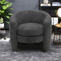 Boucle Upholstered Accent Chair with Curved Back, No Assembly Required