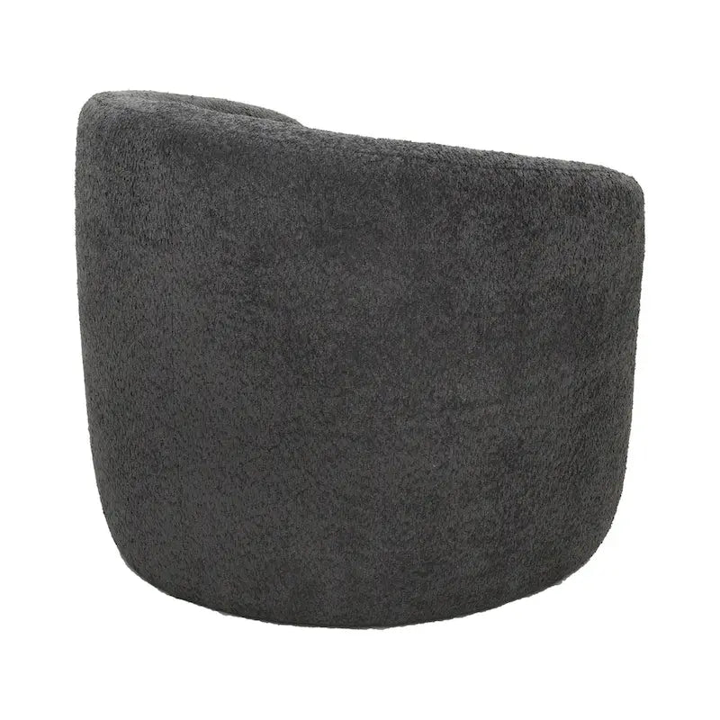 Boucle Upholstered Accent Chair with Curved Back, No Assembly Required
