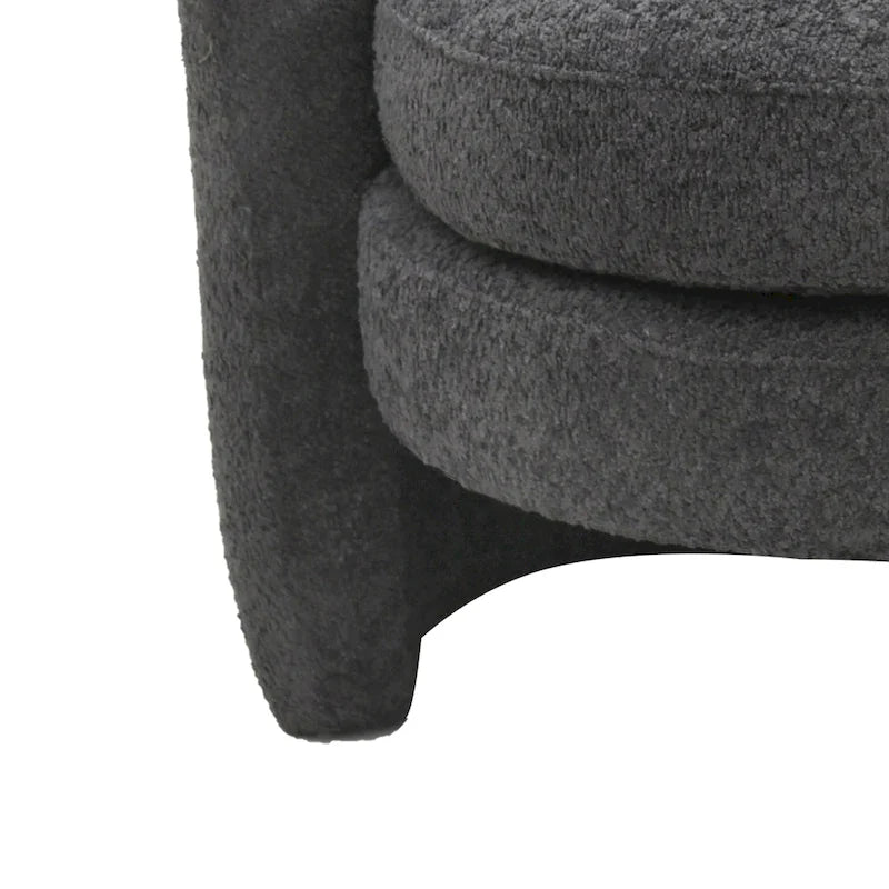 Boucle Upholstered Accent Chair with Curved Back, No Assembly Required