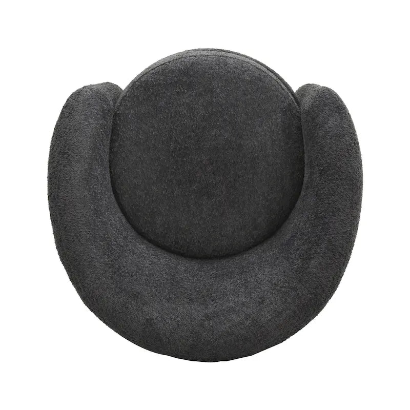 Boucle Upholstered Accent Chair with Curved Back, No Assembly Required