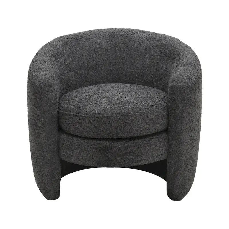 Boucle Upholstered Accent Chair with Curved Back, No Assembly Required