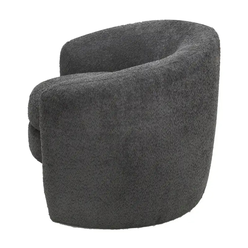 Boucle Upholstered Accent Chair with Curved Back, No Assembly Required