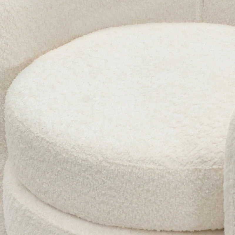 Boucle Upholstered Accent Chair with Curved Back, No Assembly Required