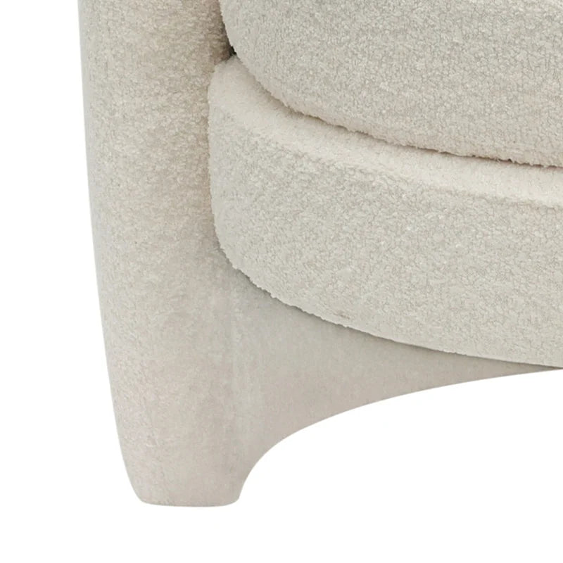 Boucle Upholstered Accent Chair with Curved Back, No Assembly Required