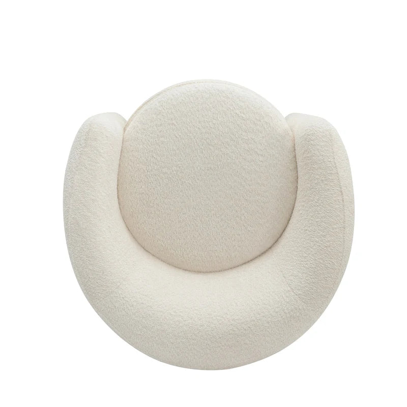 Boucle Upholstered Accent Chair with Curved Back, No Assembly Required