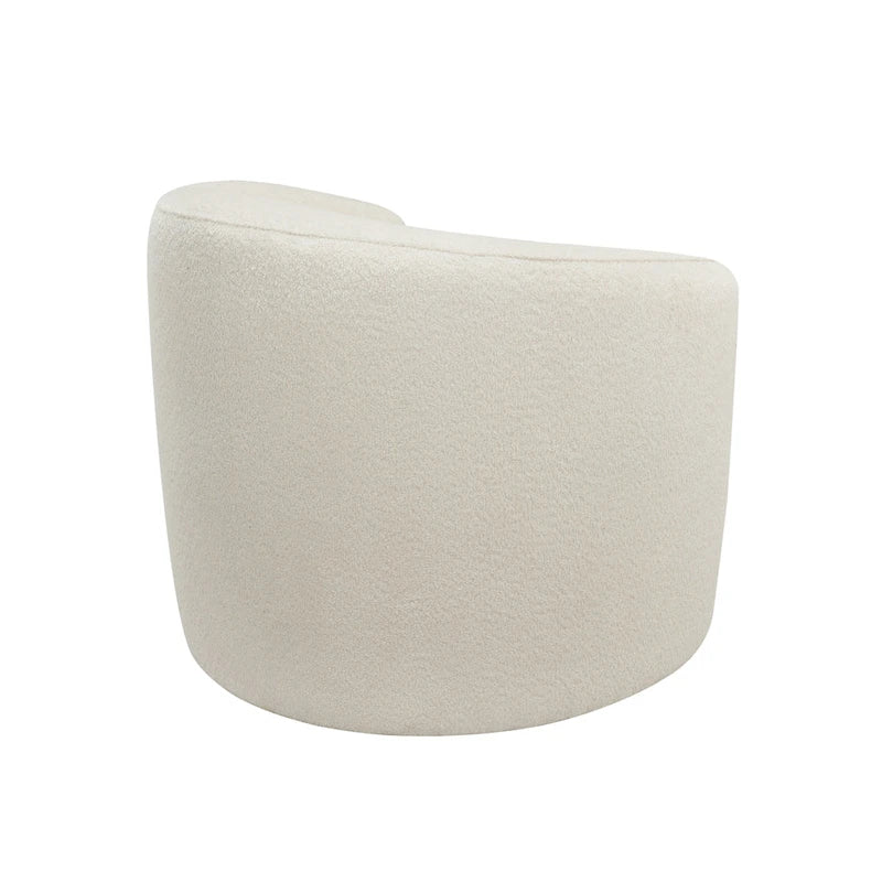 Boucle Upholstered Accent Chair with Curved Back, No Assembly Required