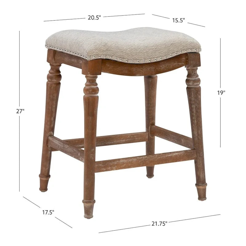 Big and Tall Backless Rustic Farmhouse Counter Stool