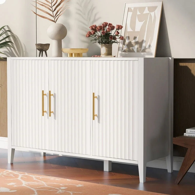 3-Door Storage Cabinet with Metal Handles