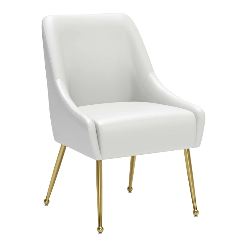 Fauteuil rembourré avec pieds en métal doré, gris