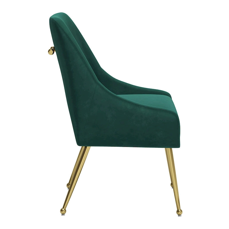 Fauteuil rembourré avec pieds en métal doré, gris