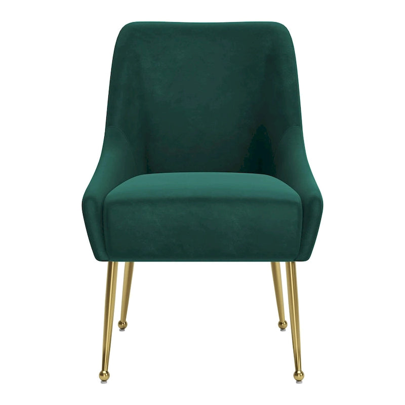 Fauteuil rembourré avec pieds en métal doré, gris