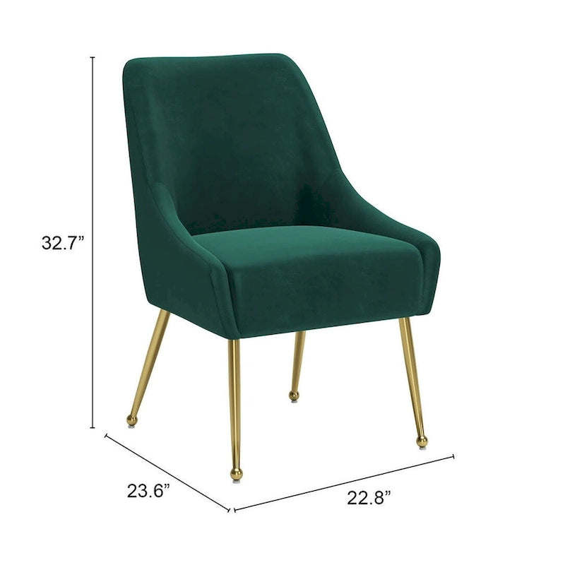 Gepolsterter Sessel mit goldfarbenen Metallbeinen, grau