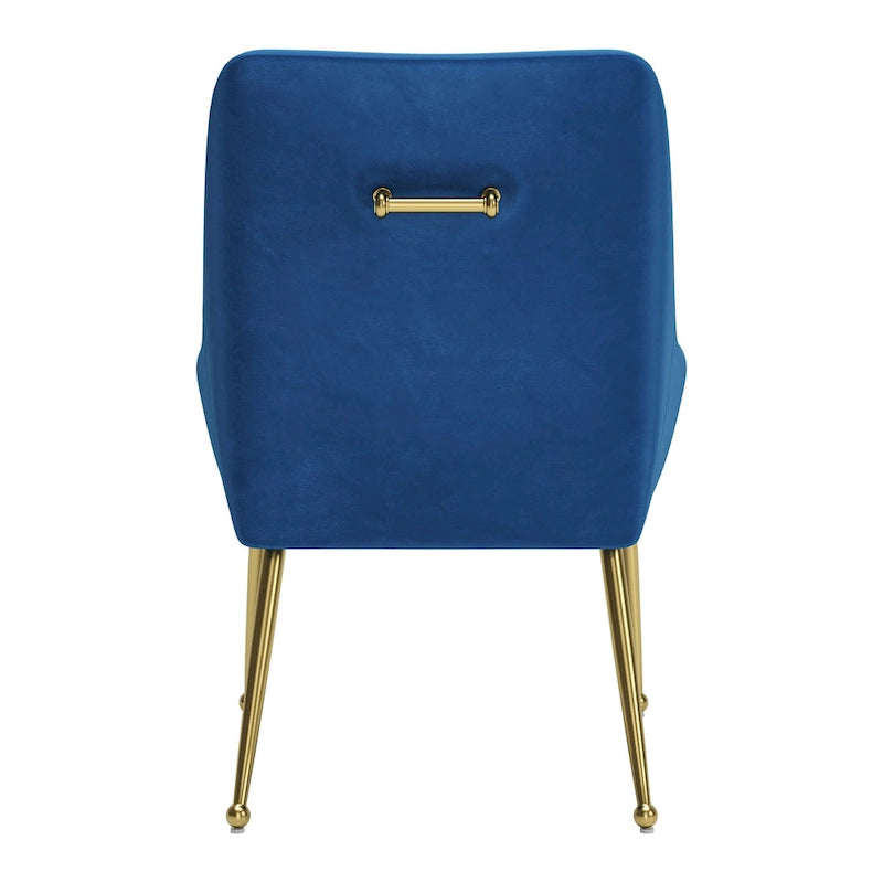 Gepolsterter Sessel mit goldfarbenen Metallbeinen, grau