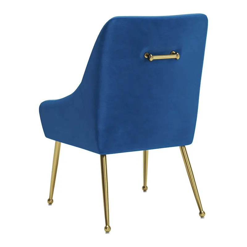 Gepolsterter Sessel mit goldfarbenen Metallbeinen, grau