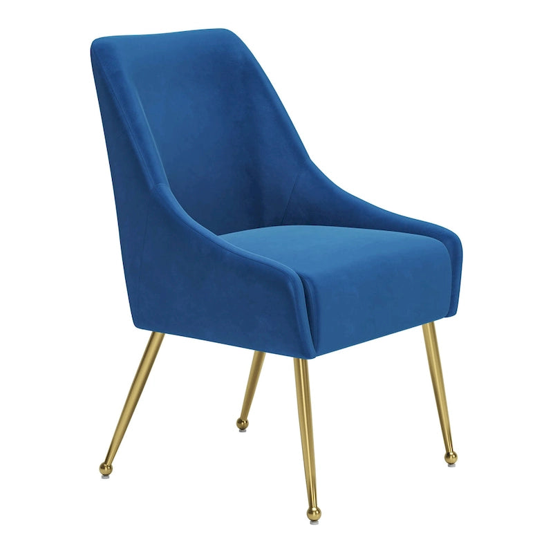 Gepolsterter Sessel mit goldfarbenen Metallbeinen, grau