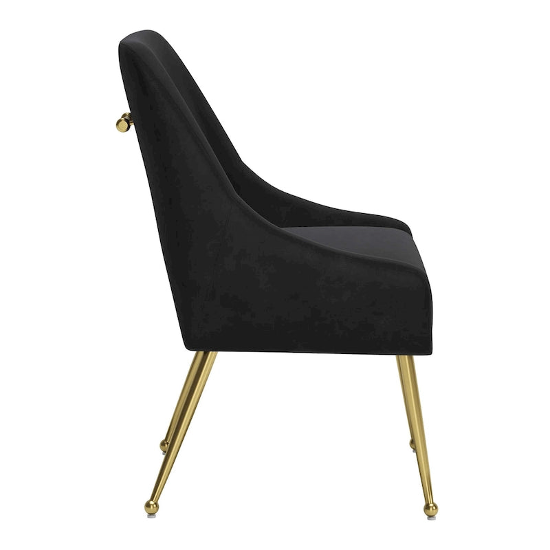 Gepolsterter Sessel mit goldfarbenen Metallbeinen, grau
