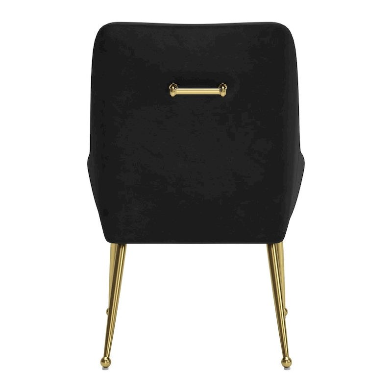 Gepolsterter Sessel mit goldfarbenen Metallbeinen, grau