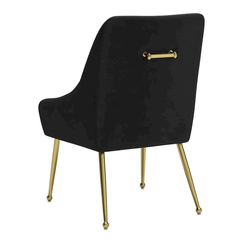 Gepolsterter Sessel mit goldfarbenen Metallbeinen, grau