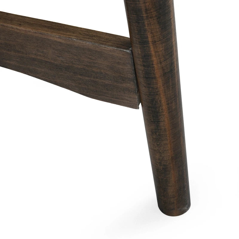 Round Mid-Century Modern Wood End Table with Splayed Legs