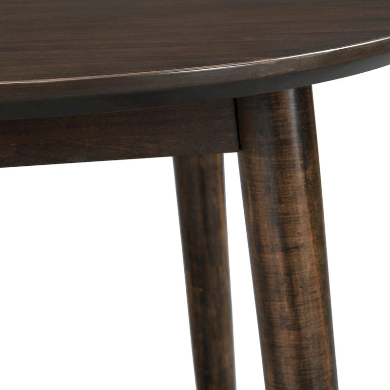 Tavolino rotondo in legno dal design moderno di metà secolo con gambe divaricate