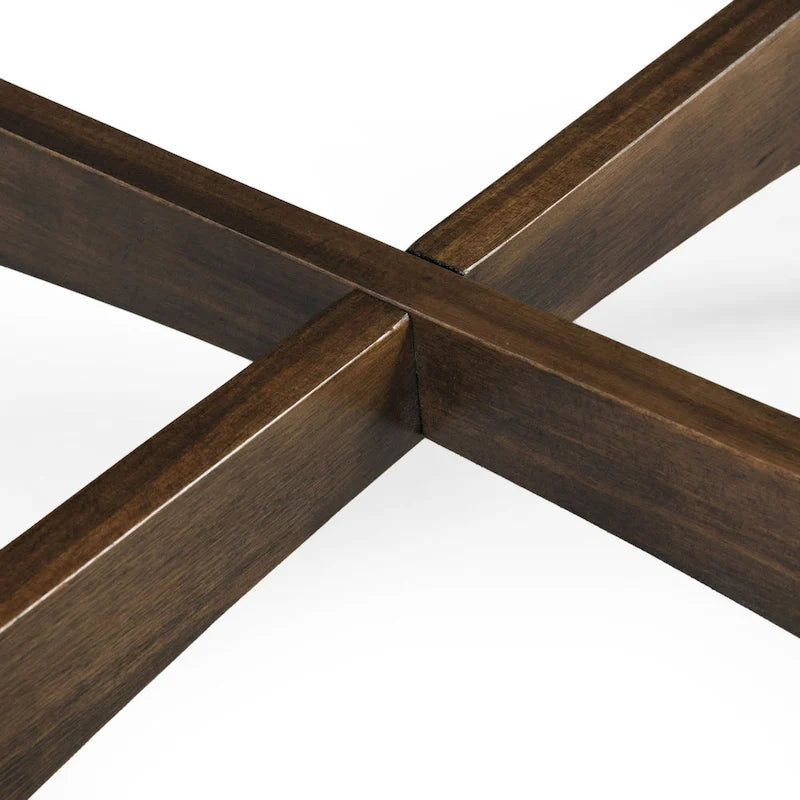 Tavolino rotondo in legno dal design moderno di metà secolo con gambe divaricate