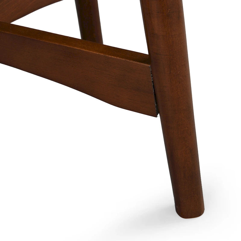 Tavolino rotondo in legno dal design moderno di metà secolo con gambe divaricate