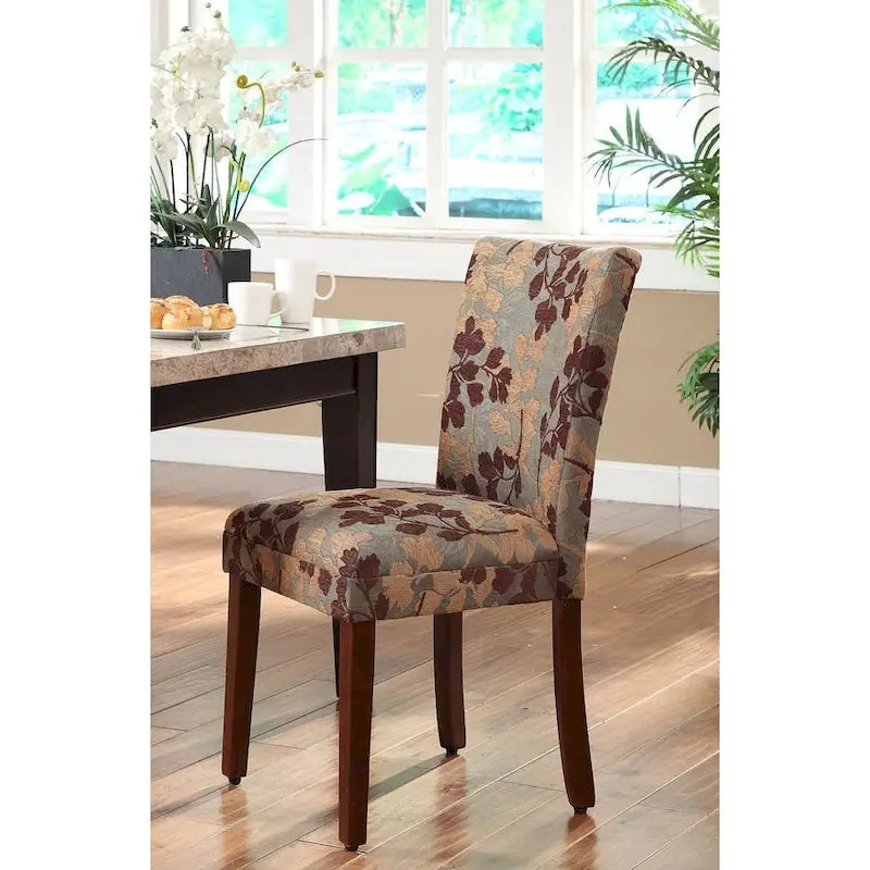 Chaise de salle à manger classique en chenille florale texturée vert sauge