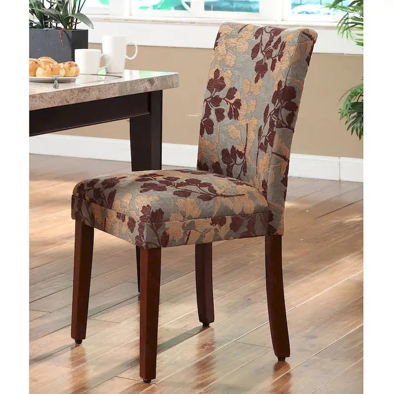 Chaise de salle à manger classique en chenille florale texturée vert sauge