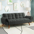 75-Inch Convertible Futon Sofa Bed with Adjustable Backrest and 2 Pillows