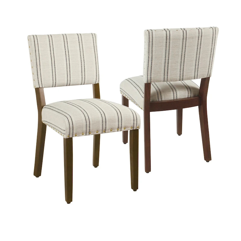 Chaise de salle à manger, ensemble de 2, imprimé médaillon bleu indigo