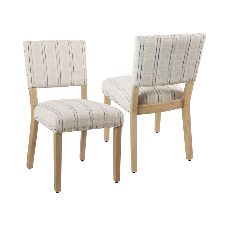 Chaise de salle à manger, ensemble de 2, imprimé médaillon bleu indigo