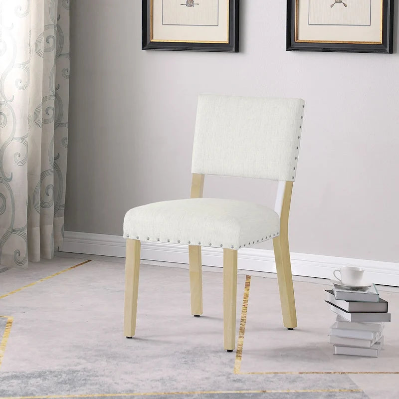 Chaise de salle à manger, ensemble de 2, imprimé médaillon bleu indigo