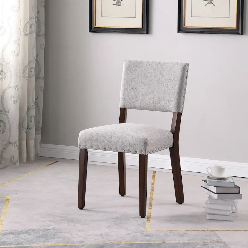 Chaise de salle à manger, ensemble de 2, imprimé médaillon bleu indigo
