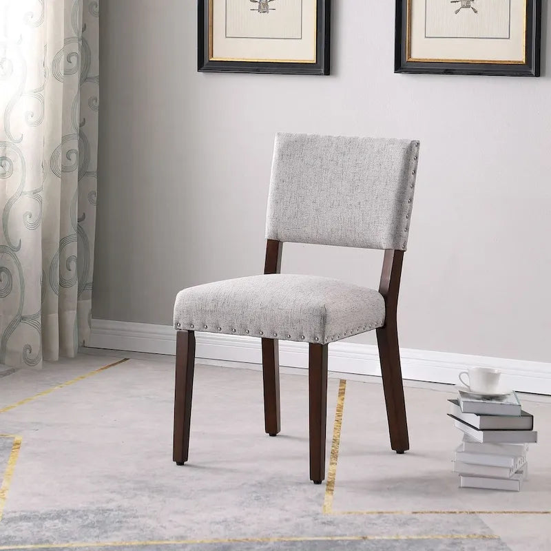 Chaise de salle à manger, ensemble de 2, imprimé médaillon bleu indigo