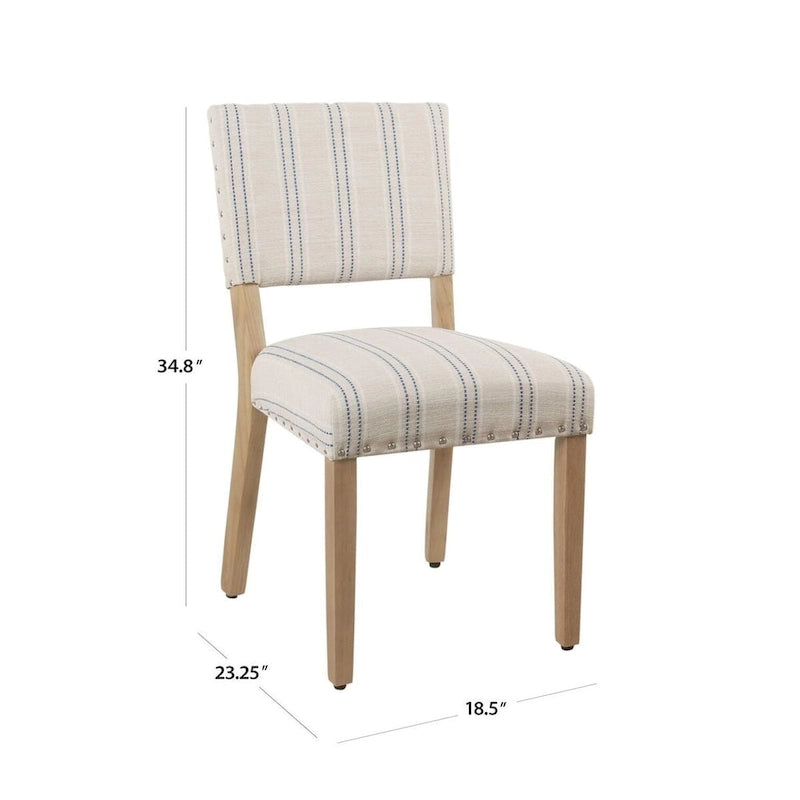 Chaise de salle à manger, ensemble de 2, imprimé médaillon bleu indigo