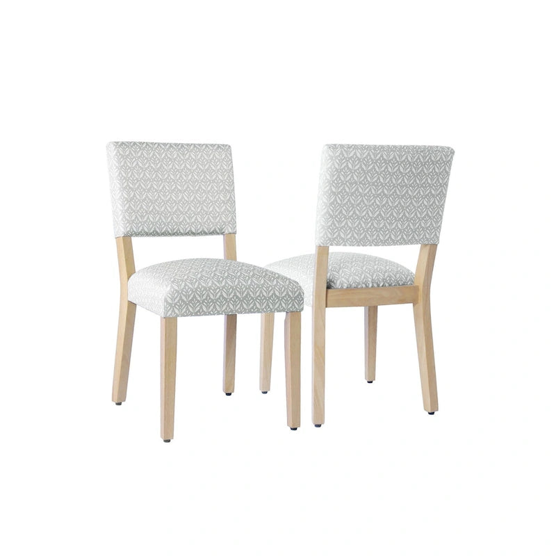 Sedia da pranzo, set da 2, stampa medaglioni blu indaco