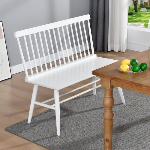 Eetkamerbank van massief hout van 40 inch met spijlenrug