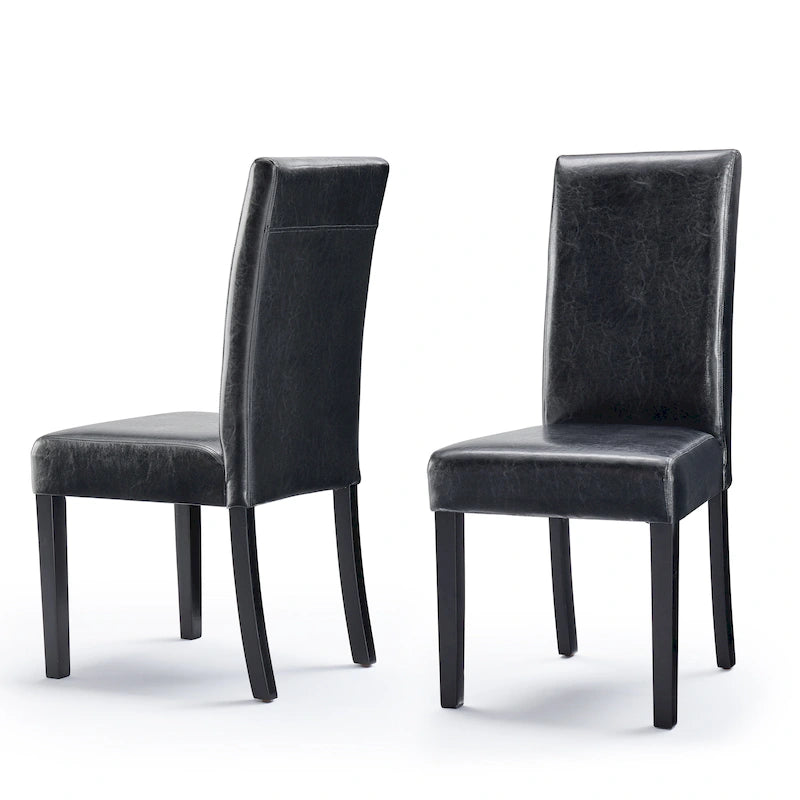 Chaises de salle à manger Parson en similicuir, ensemble de 2